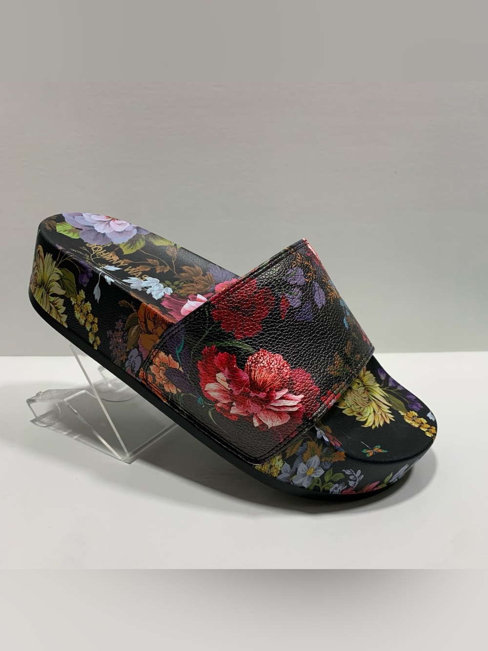 Johnny Was Slide Sandals Womens 8 Floral Baccara Platform Pool Side